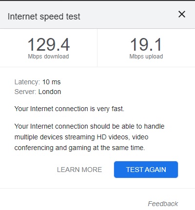 Upgraded internet speed test Upgraded internet speed test