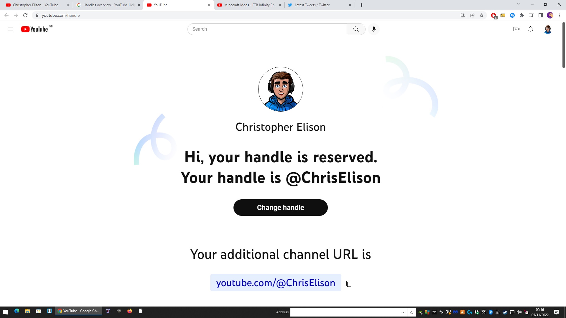 YouTube handle YouTube handle