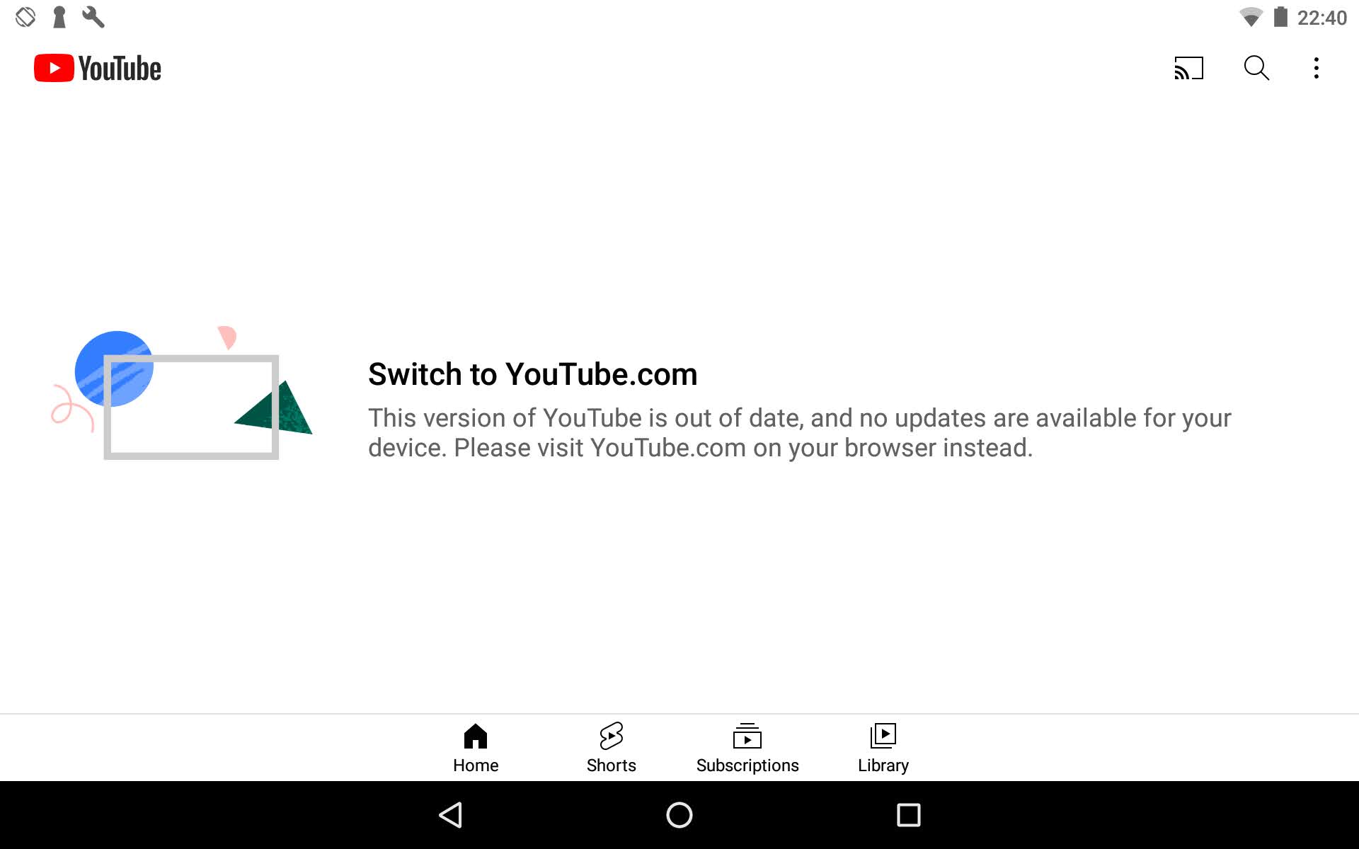 Nexus 7 YouTube app warning Nexus 7 YouTube app warning