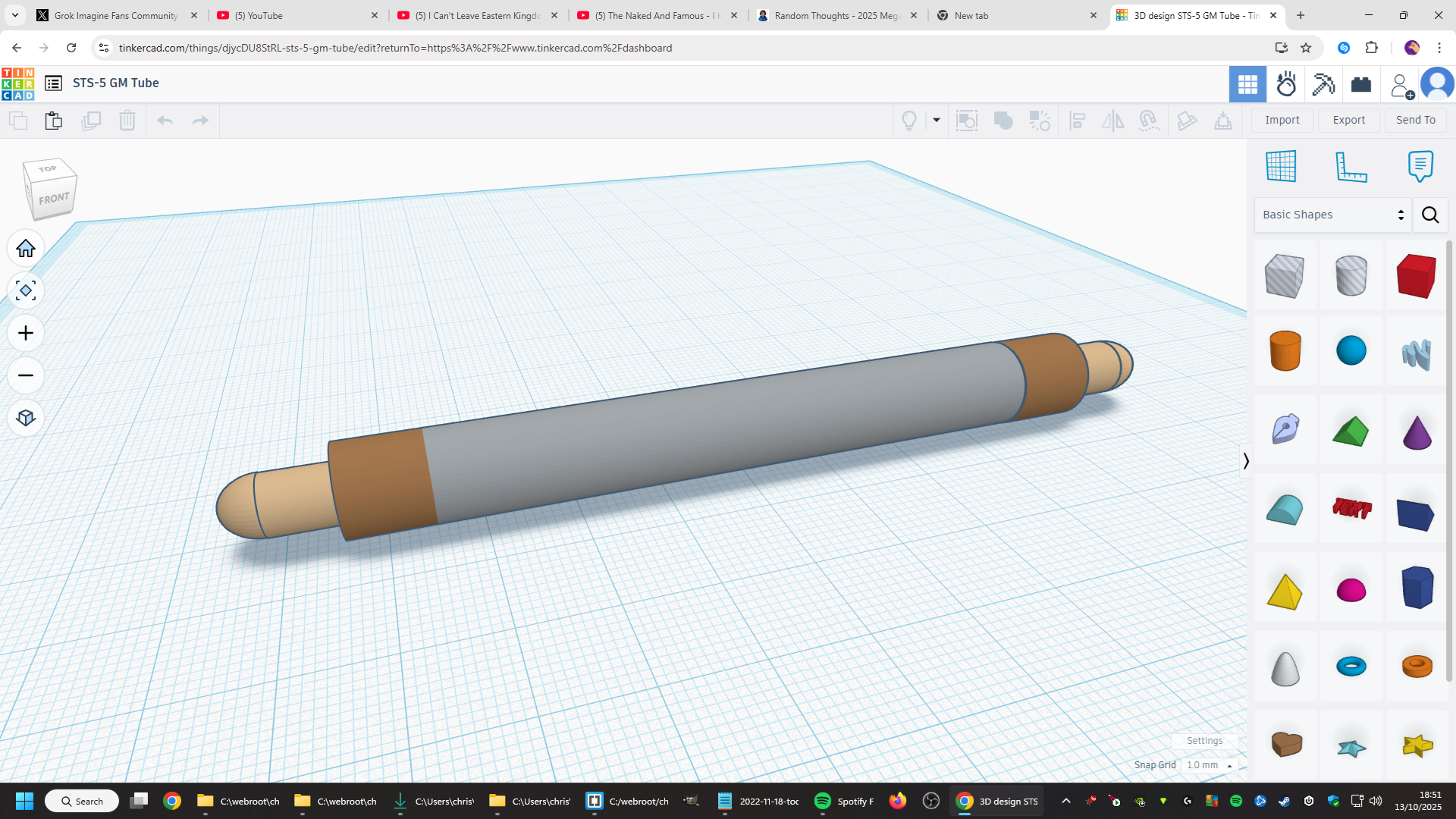 TinkerCad STS-5 GM tube TinkerCad STS-5 GM tube