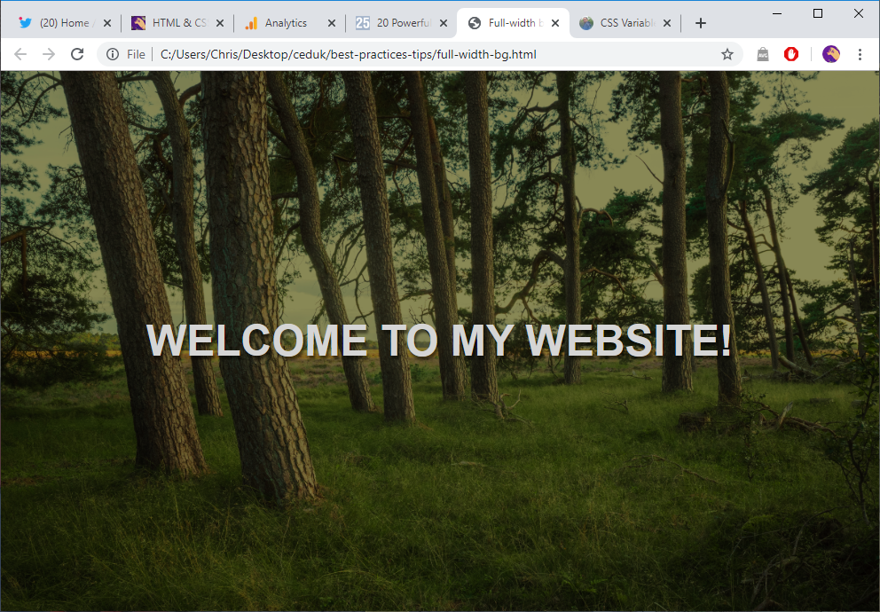 Fullscreen background image div