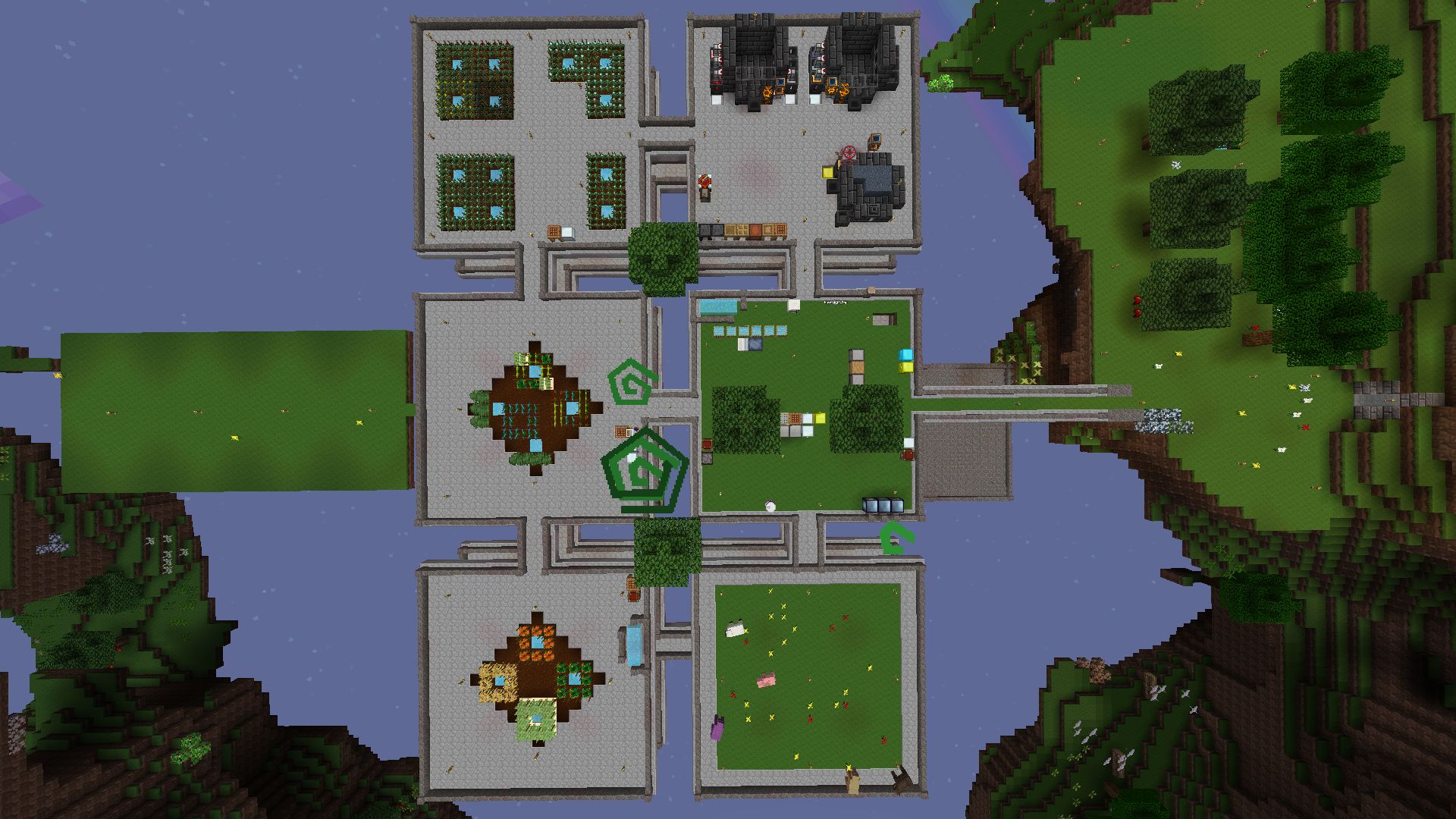 A bird's-eye view of the skyblock A bird's-eye view of the skyblock