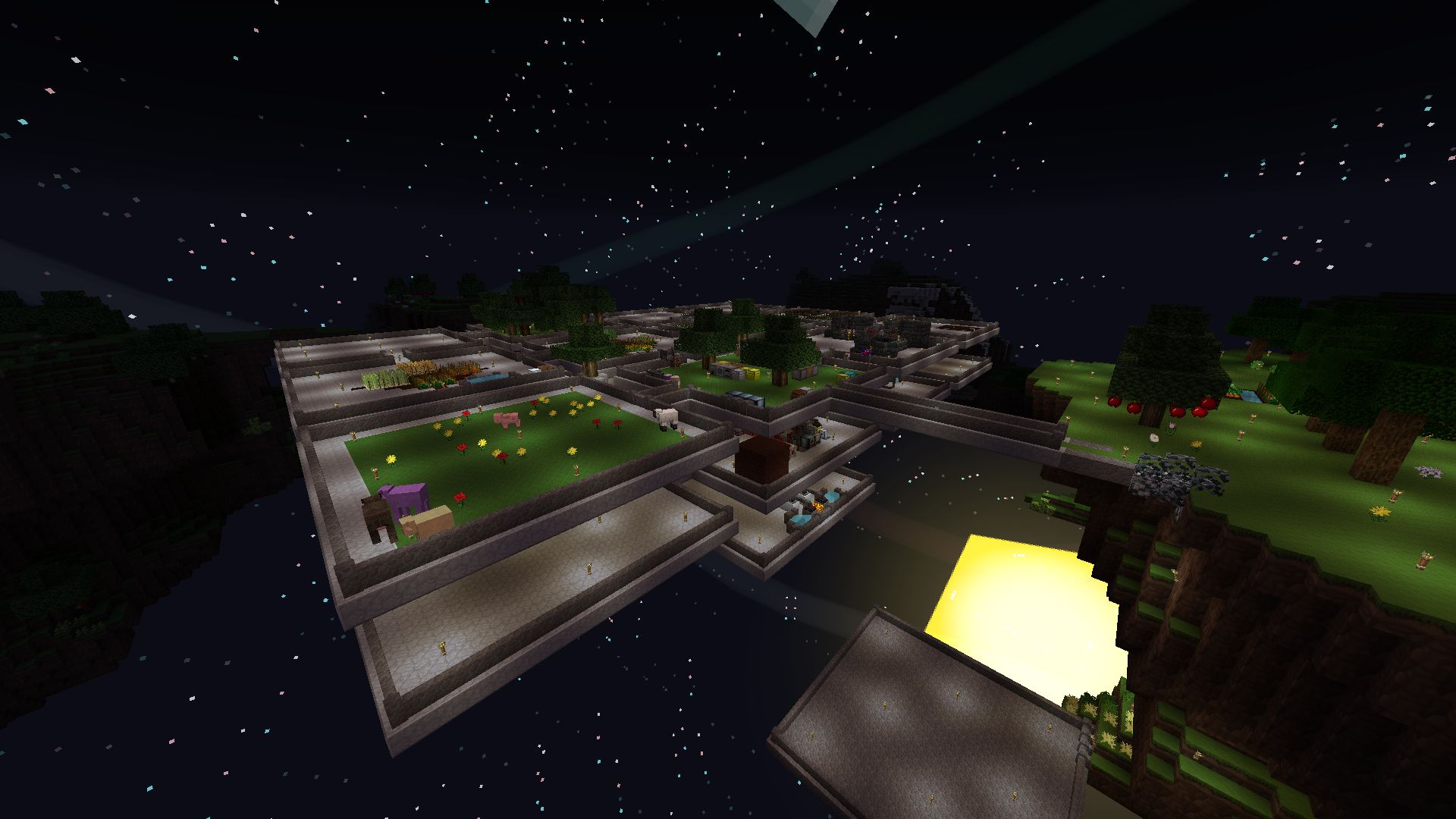 The skyblock at night The skyblock at night