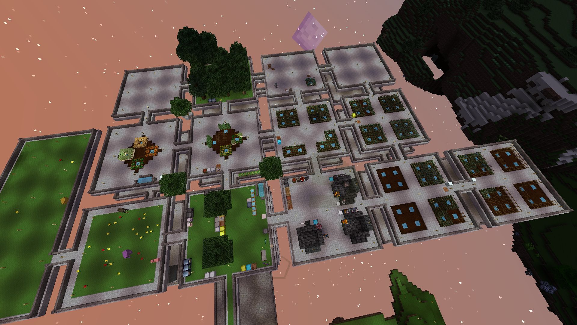 The skyblock from above