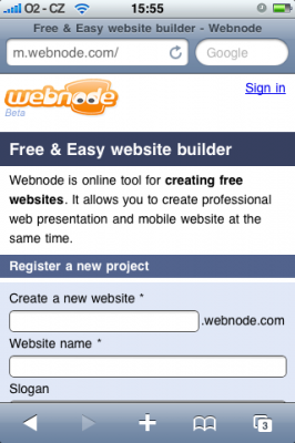 An m.dot web page An m.dot web page